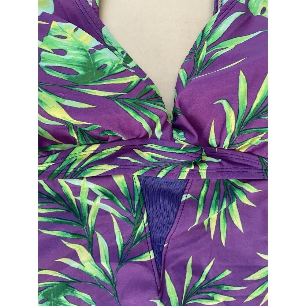 Adore Me Swim One Piece Swimsuit Nayla Palm Leaf Print Swimwear Summer